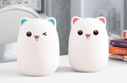 Silikonowa lampka nocna dla dziecka Kotek