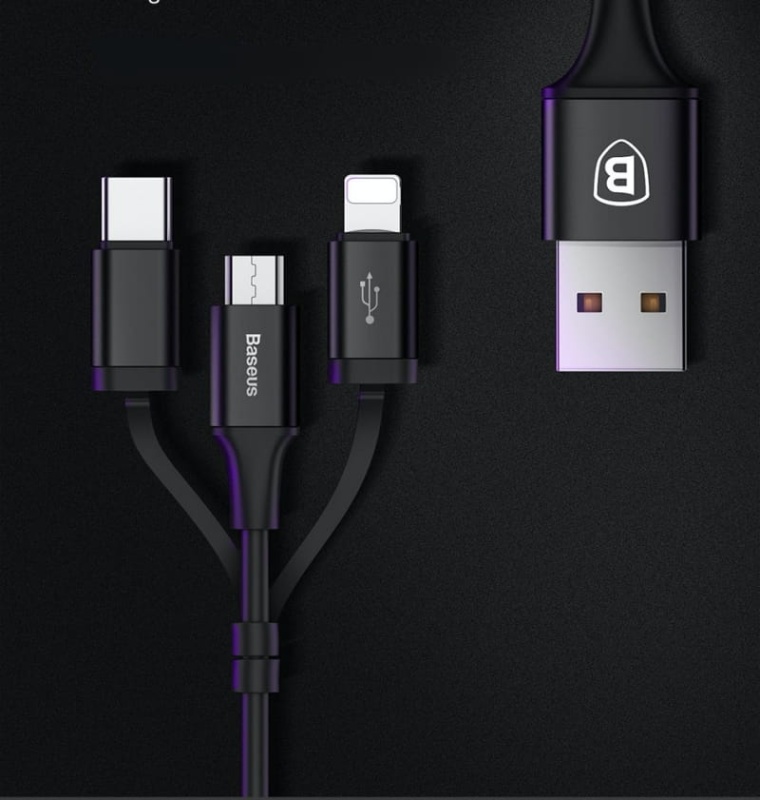 Kabel USB Baseus Excellent 3w1 - 120 cm, 2A Fast Charging