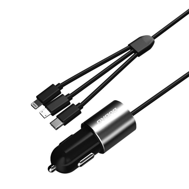 Ładowarka samochodowa DUDAO 3w1 - 3.4A + kabel