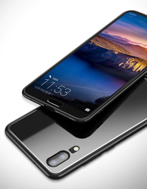 Etui Pure Glass do Huawei P30 - czarny