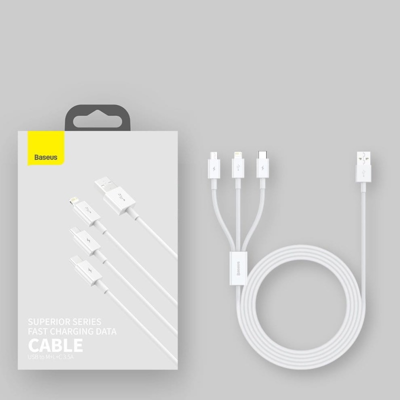 Kabel USB Baseus Superior 3w1 - 3.5A Fast Charging, 1.5M