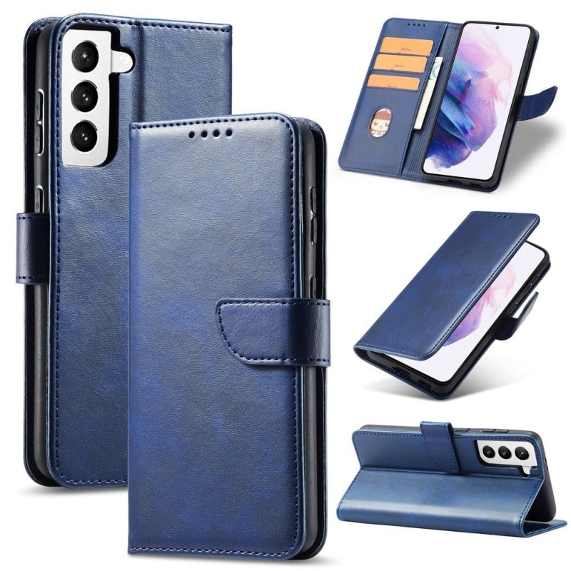 Etui Leather Wallet do Samsung Galaxy S21 - Granatowy