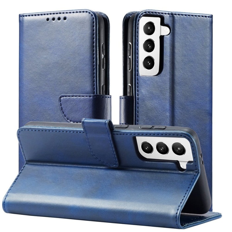 Etui Leather Wallet do Samsung Galaxy S21 - Granatowy