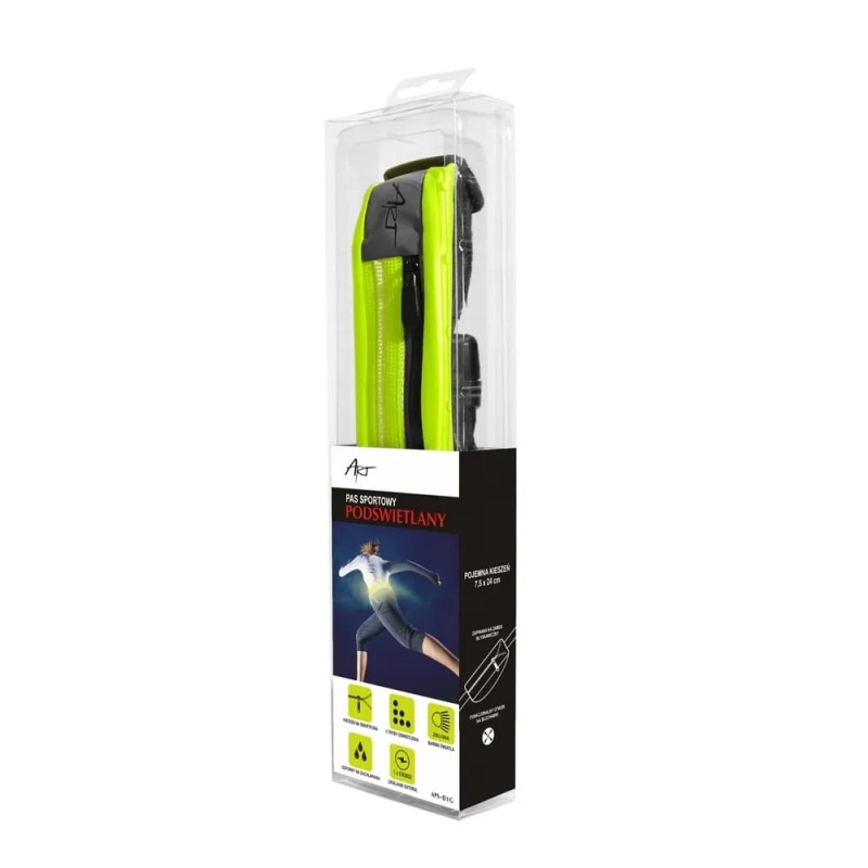 Pas do biegania - podświetlany - ART - zielony