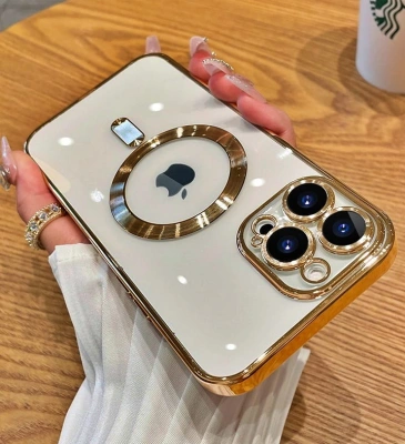 Etui Electro Mag Safe do Apple iPhone 13 - Złoty