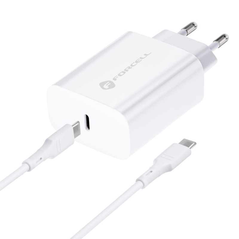 Ładowarka sieciowa Forcell - PD i QC 25W + kabel USB C
