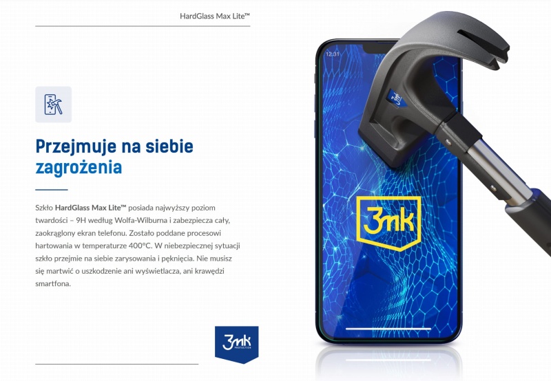 zkło 3mk HardGlass Max Lite do Samsung Galaxy M34 5G