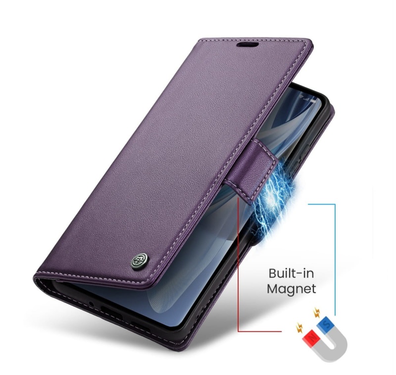 Etui CaseMe Leather do Oppo Reno 10 / 10 Pro - Fioletowy