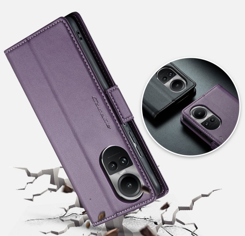 Etui CaseMe Leather do Oppo Reno 10 / 10 Pro - Fioletowy