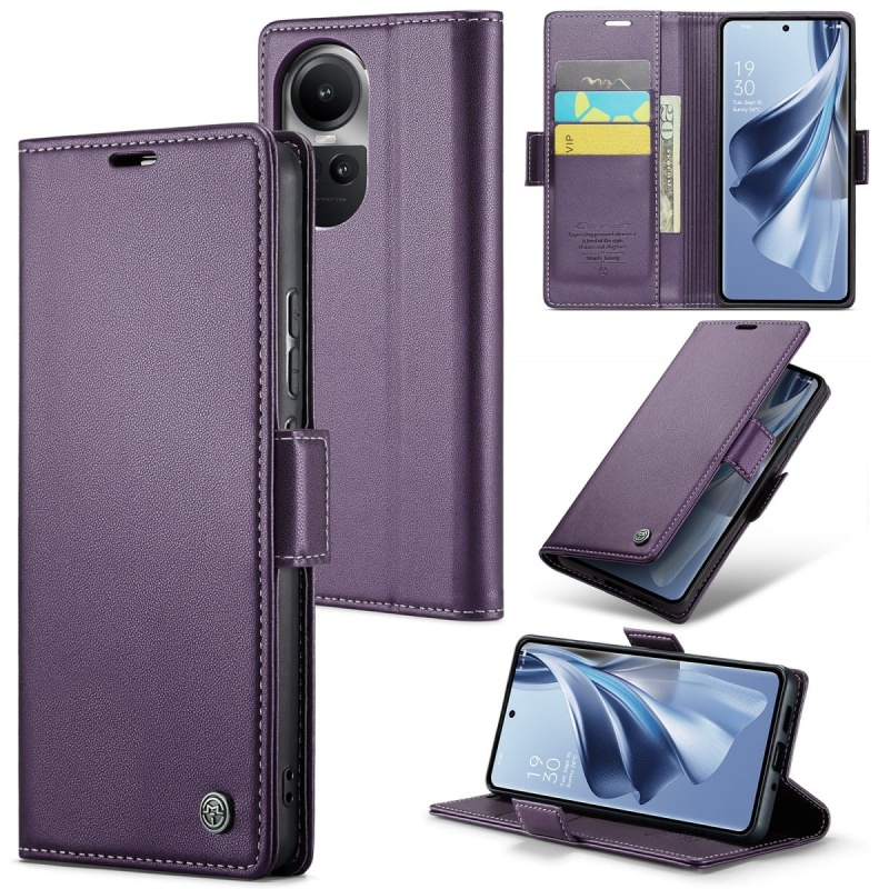 Etui CaseMe Leather do Oppo Reno 10 / 10 Pro - Fioletowy