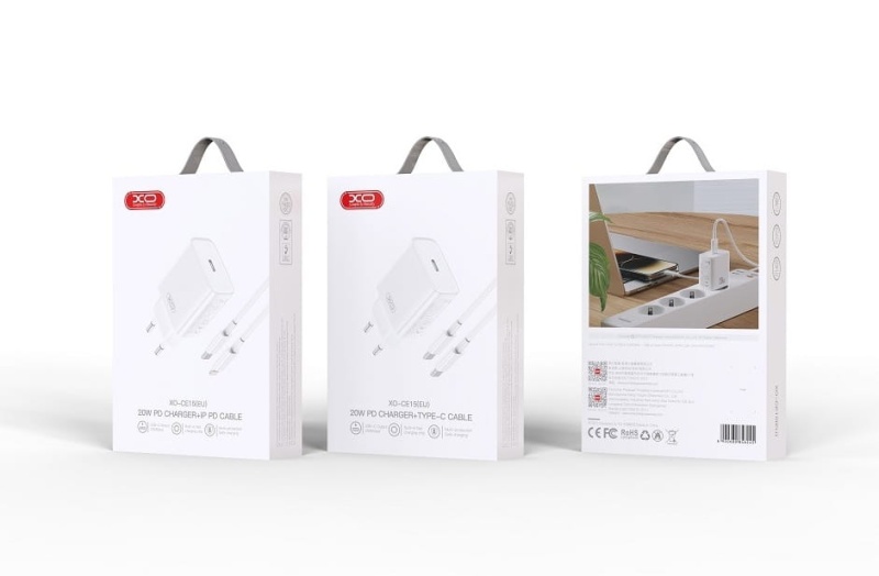 Ładowarka sieciowa XO CE15 - PD 20W + kabel do iPhone
