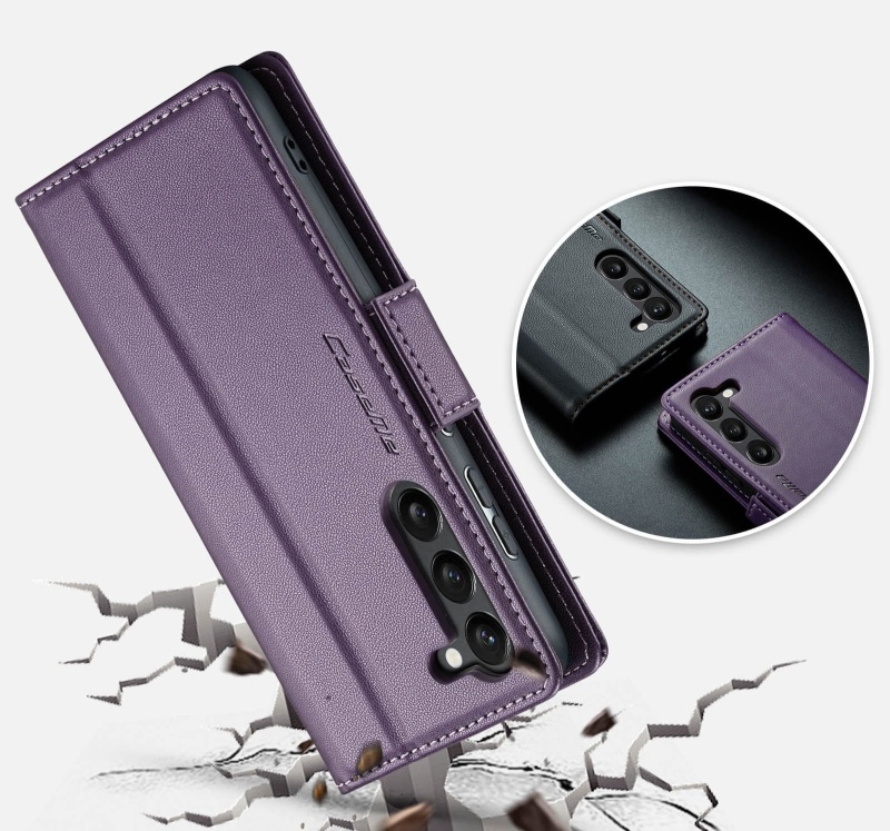 Etui CaseMe Leather do Samsung Galaxy S24 - Fioletowy