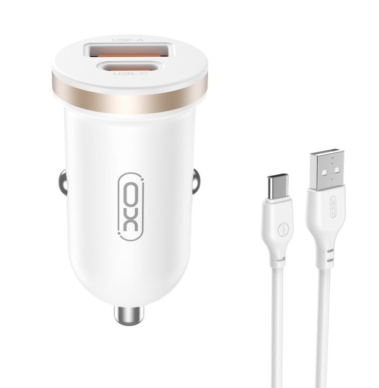 Ładowarka samochodowa XO CC56 - 30W PD + kabel USB-C