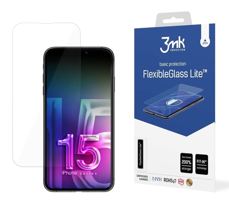 Szkło hybrydowe 3mk FlexGlass Lite do Apple iPhone 15 Pro