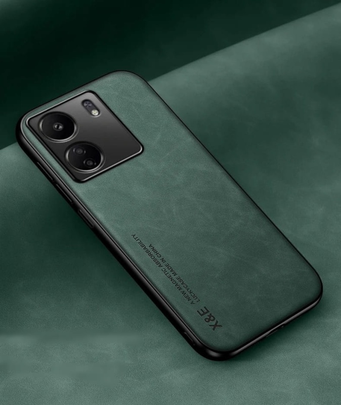 Etui X&E Leather Magnetic do Xiaomi Redmi 13C - Zielony