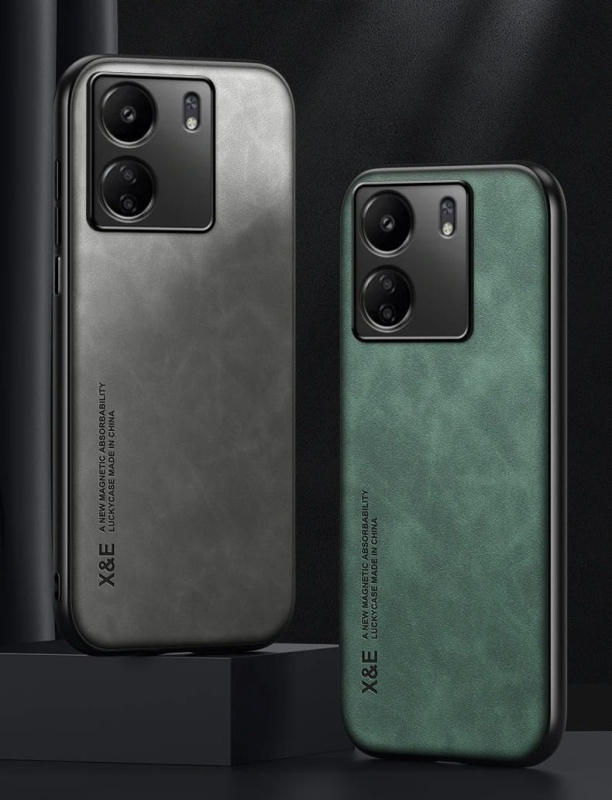 Etui X&E Leather Magnetic do Xiaomi Redmi 13C - Zielony