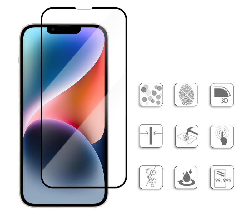 Szkło na cały ekran VMAX 9D do Apple iPhone 13