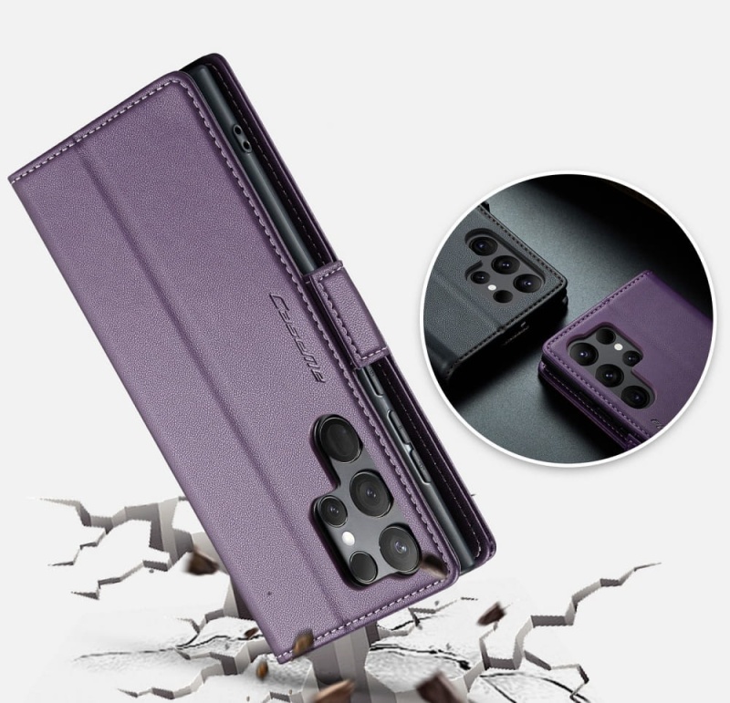 Etui CaseMe Leather do Samsung Galaxy S24 Ultra - Fioletowy