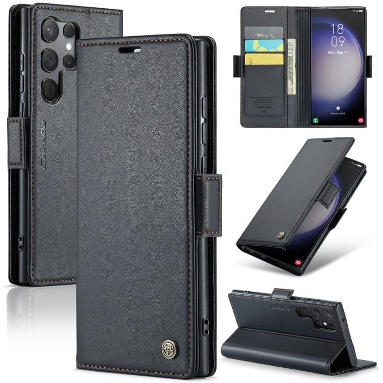 Etui CaseMe Leather do Samsung Galaxy S24 Ultra - Fioletowy