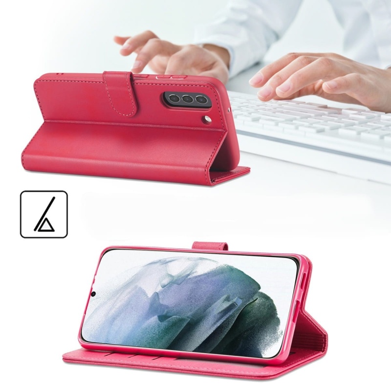 Etui skórzane iMeeke Wallet do Samsung Galaxy S24 - Różowy