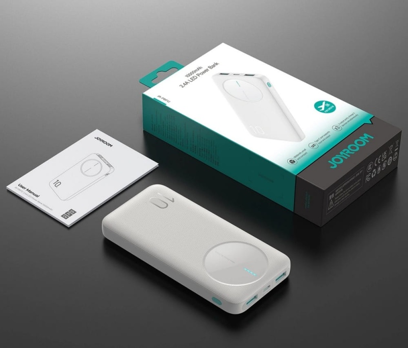 PowerBank Joyroom JR-PBF12 - 10 000mAh - 2.4A - 3x USB - Biały