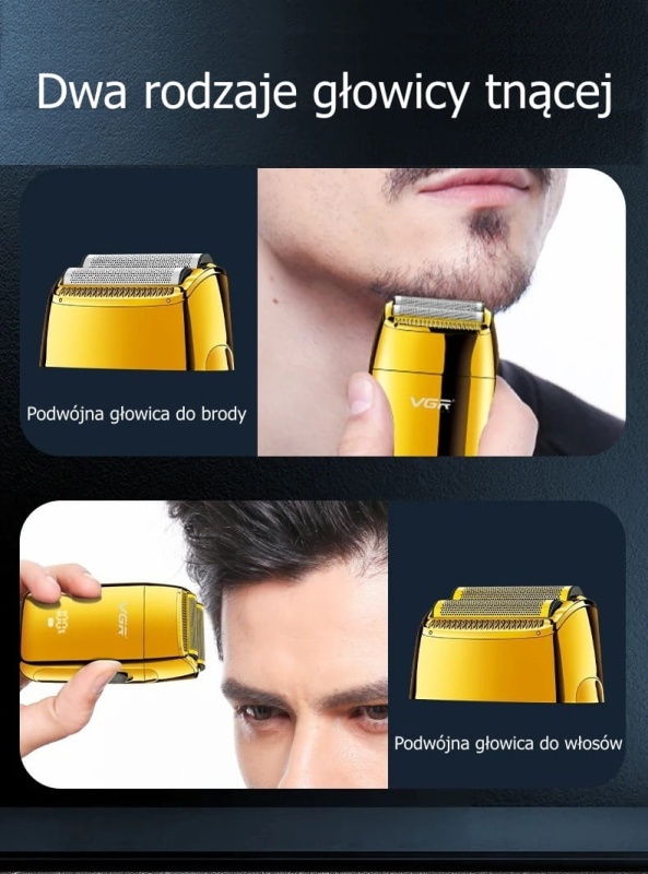 Golarka męska VGR V-399 Gold Edition - 2in1 - LCD - Barber Edition