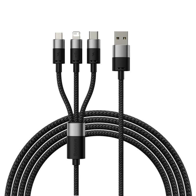 Kabel USB-C Baseus StarSpeed 3w1 - 3.5A - 1,2m