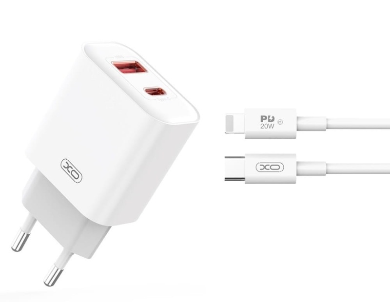Ładowarka sieciowa XO CE12 - PD 20W + kabel do iPhone