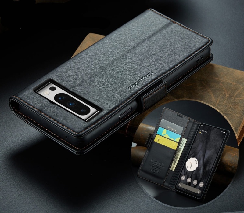 Etui Premium CaseMe Leather do Google Pixel 8 Pro - Czarny