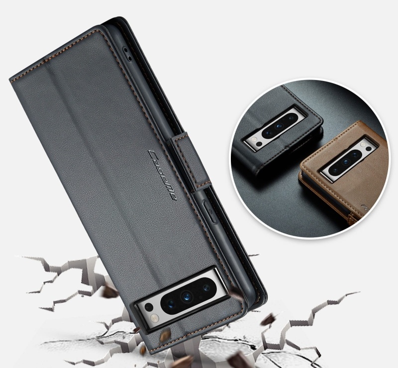 Etui Premium CaseMe Leather do Google Pixel 8 Pro - Czarny