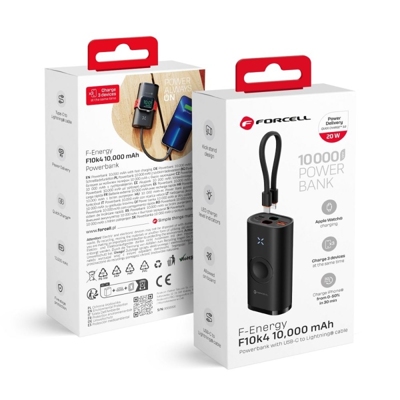 Powerbank Forcell F-Energy F10K4 PD QC3.0 3A 22,5W 10000 mAh