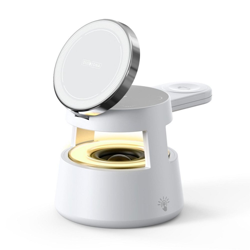 DUZZONA W23 - Ładowarka indukcyjna 5w1 z głośnikiem BT i LED