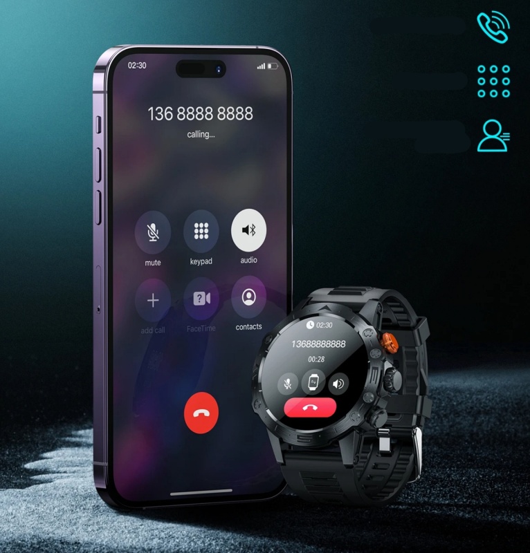 Smartwatch Hoco Y20 1,53" IP68 z funkcją rozmowy - Srebrny