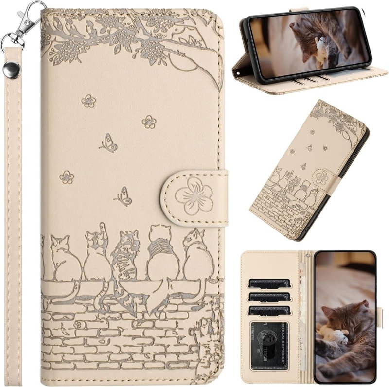 Etui / futerał Beige Cat do Samsung Galaxy M35 5G
