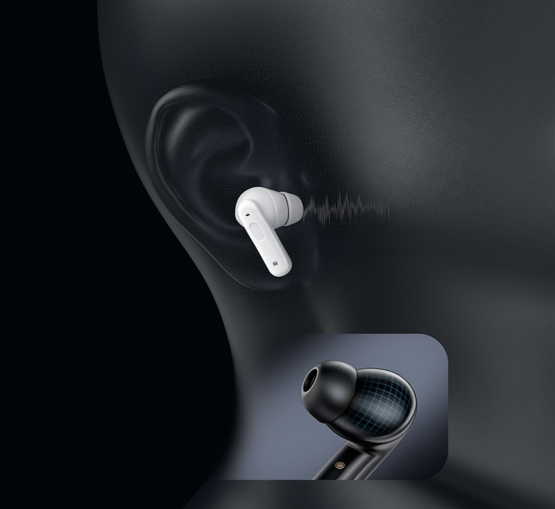 Słuchawki bezprzewodowe ANC LY30 z dotykowym ekranem LCD