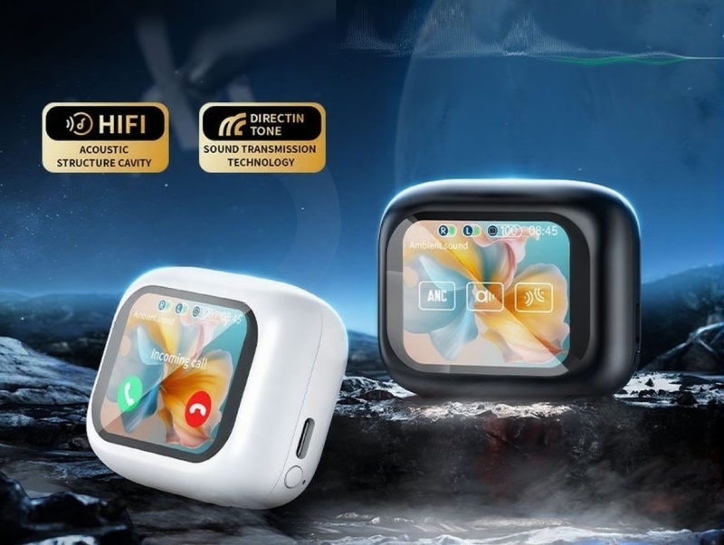 Słuchawki bezprzewodowe ANC LX-10 z dotykowym ekranem + ANC ENC - Fioletowe