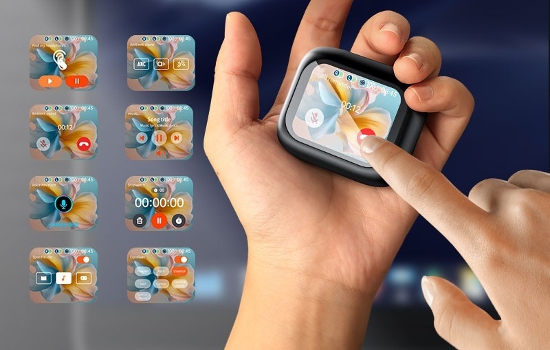 Słuchawki bezprzewodowe ANC LX-10 z dotykowym ekranem + ANC ENC - Fioletowe