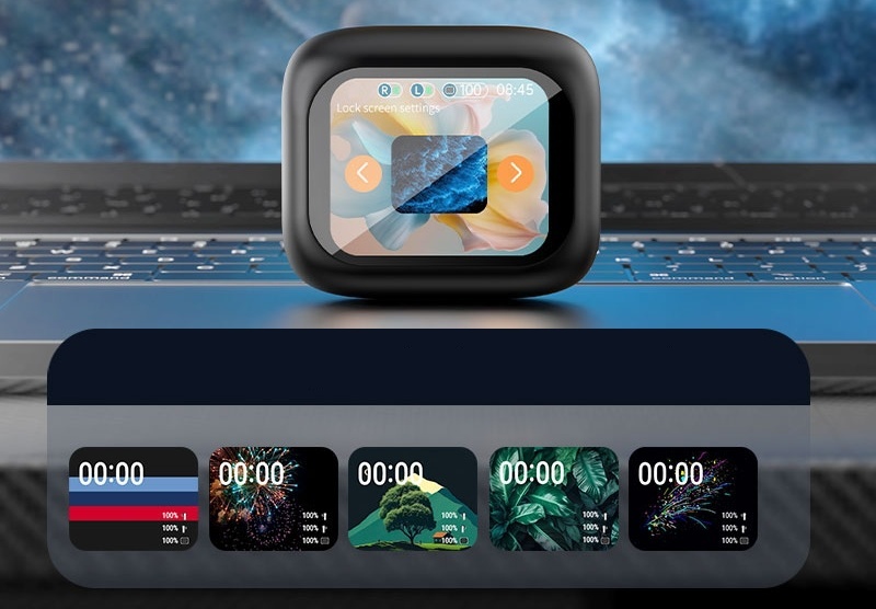 Słuchawki bezprzewodowe ANC LX-10 z dotykowym ekranem + ANC ENC - Fioletowe