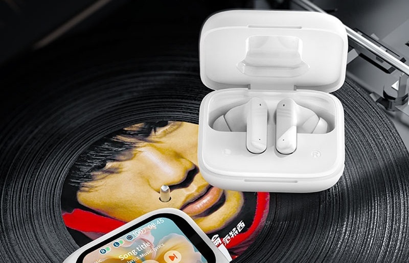 Słuchawki bezprzewodowe ANC LX-10 z dotykowym ekranem + ANC ENC - Fioletowe