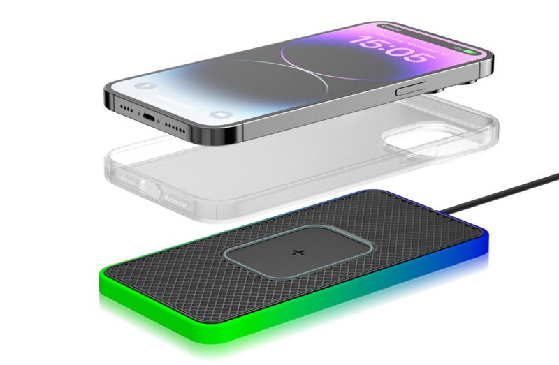 Ładowarka bezprzewodowa NON-SLIP Pad WCP D15 15W RGB QC 3.0