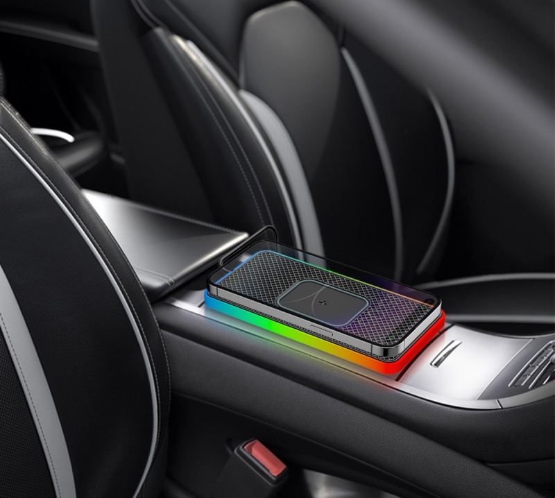 Ładowarka bezprzewodowa NON-SLIP Pad WCP D15 15W RGB QC 3.0