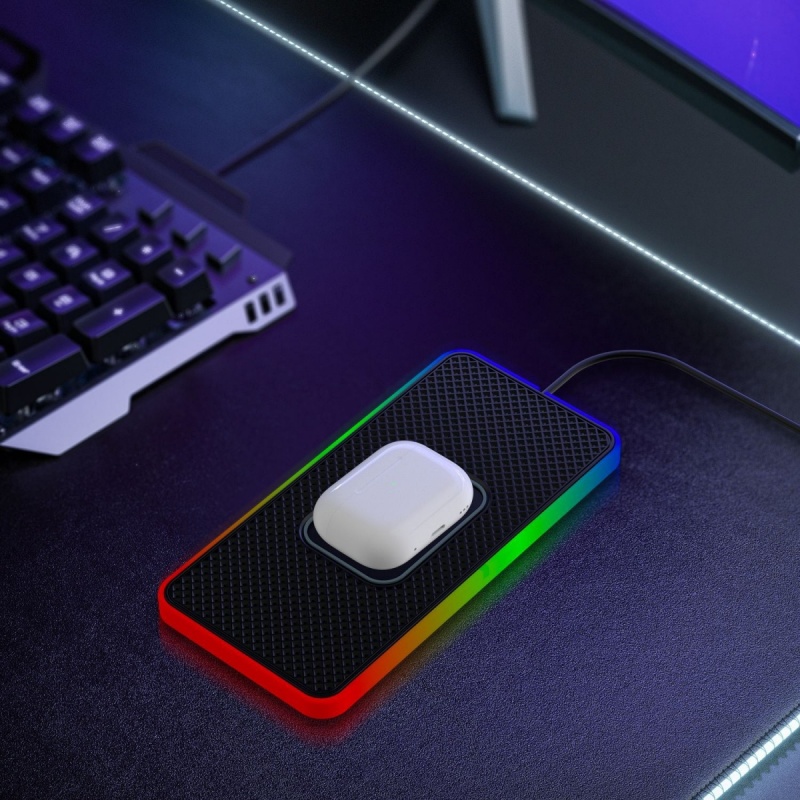 Ładowarka bezprzewodowa NON-SLIP Pad WCP D15 15W RGB QC 3.0