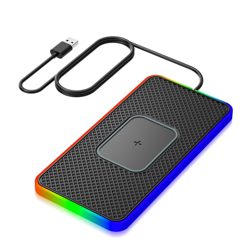 Ładowarka bezprzewodowa NON-SLIP Pad WCP D15 15W RGB QC 3.0