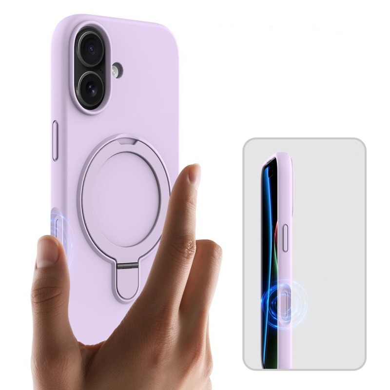 Etui Magnetic Ring Mag Safe do Apple iPhone 17 - Fioletowy