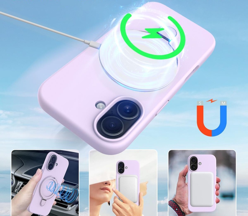 Etui Magnetic Ring Mag Safe do Apple iPhone 17 - Fioletowy
