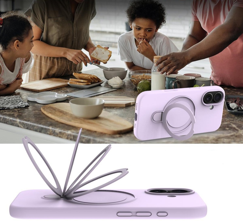 Etui Magnetic Ring Mag Safe do Apple iPhone 17 - Fioletowy