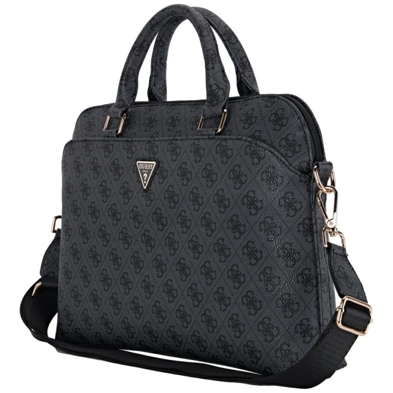 Torba Guess 4G Zipper Pocket Triangle Logo na laptopa 15" - Czarna