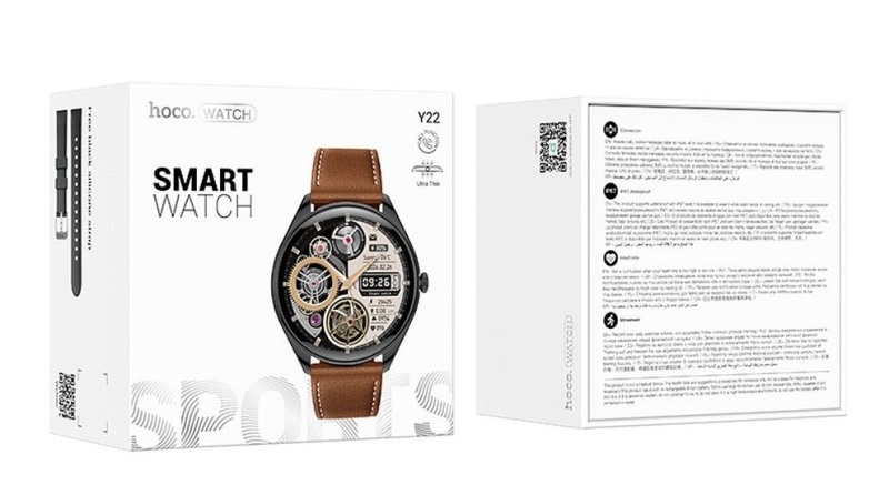 Smartwatch Hoco Y22 1,43" AMOLED IP67 z funkcją rozmowy - Czarny