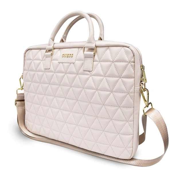 Torba Guess Quilted na laptopa 16" - Różowa