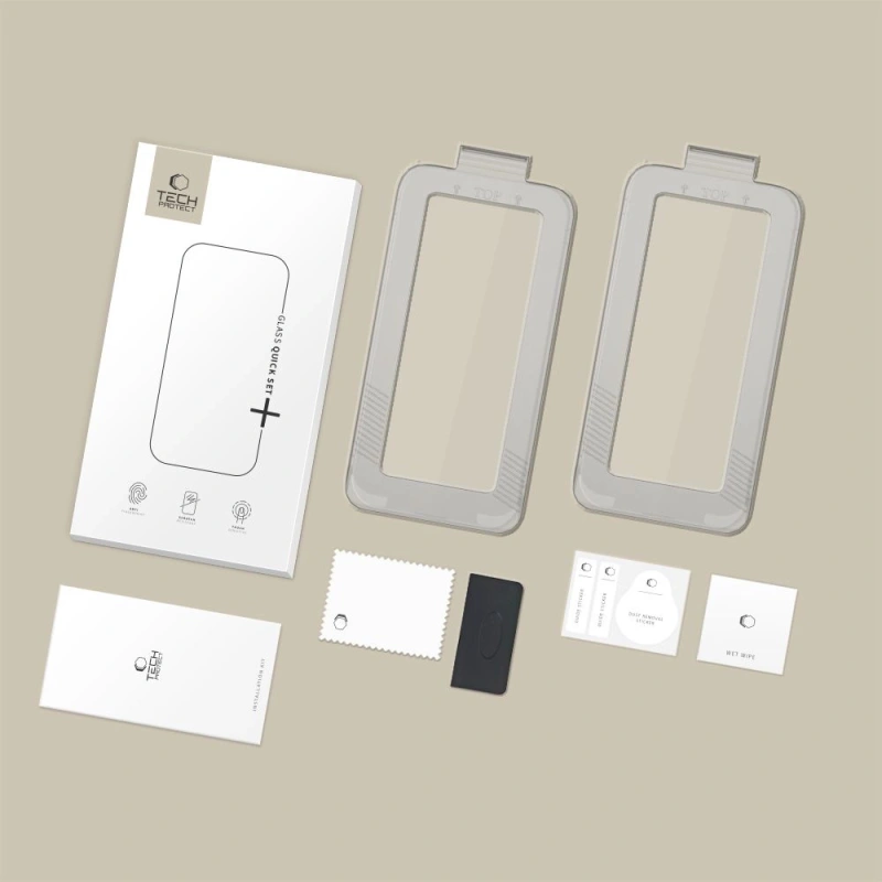 Szkło hartowane Tech-Protect Quick Set+ 2-pack na iPhone 17 Pro